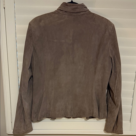 St. John Taupe Suede Blazer - Picture 3 of 6